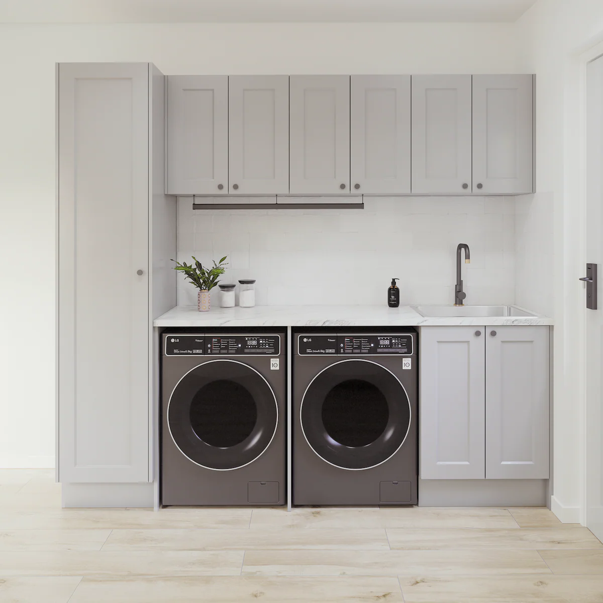 Complete laundry transformation with stone benchtops in Sydney by Artistic Bathroom & Kitchen Renovations - Project NaN