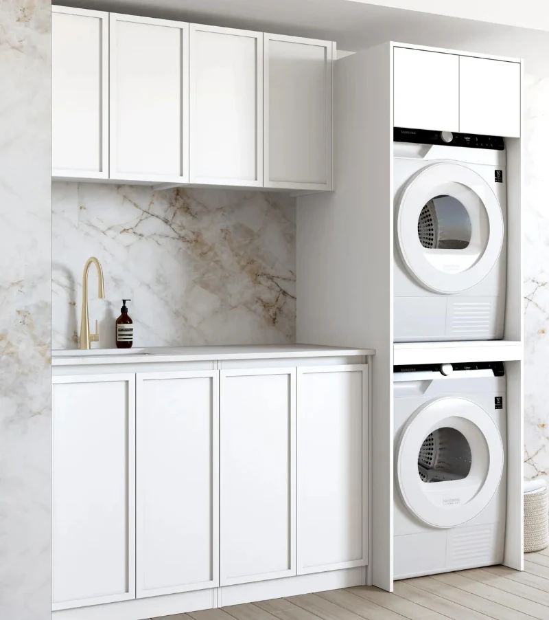 Contemporary laundry design with smart storage systems in Sydney by Artistic Bathroom & Kitchen Renovations - Project NaN